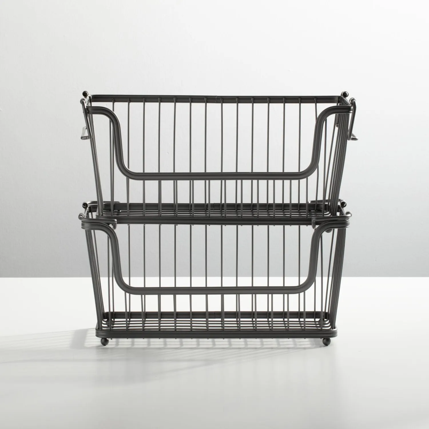 M Design Metall Ablagebox Drahtkorb 6er-Set dunkelgrau