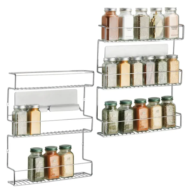 mDesign AFFIXX Gewürzregal selbstklebend 2er-Set Metall
