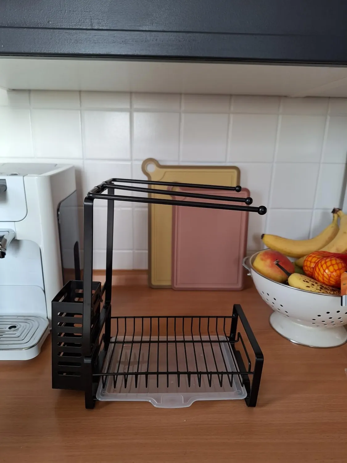BOMCLAP Spülbecken Organizer Metall schwarz 3-in-1 Abtropfschale
