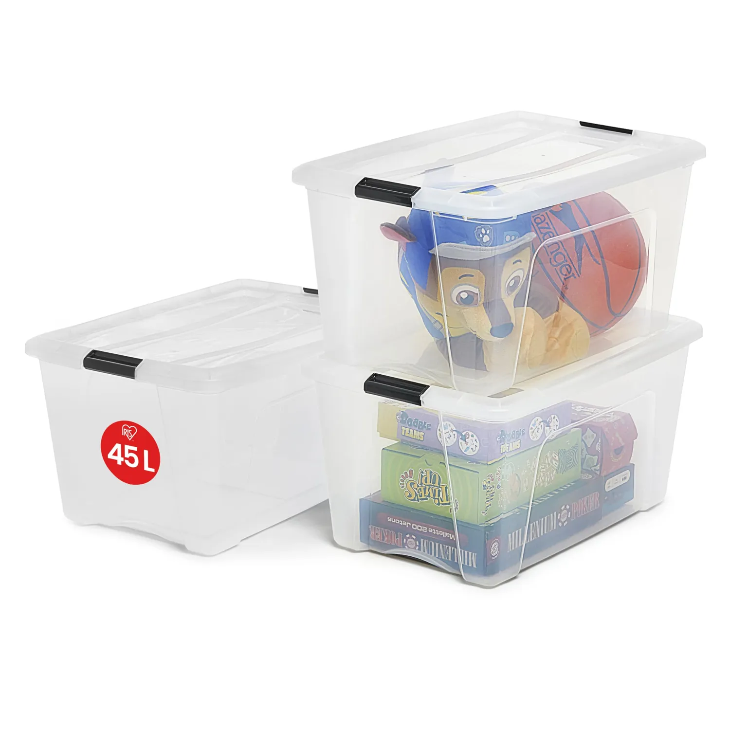 Iris Ohyama NTB-30 Aufbewahrungsbox 30 L 6er-Set transparent