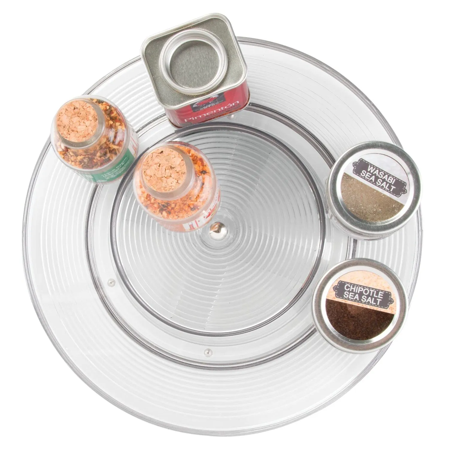 mDesign Lazy Susan Drehteller Organizer 2 Ebenen klar