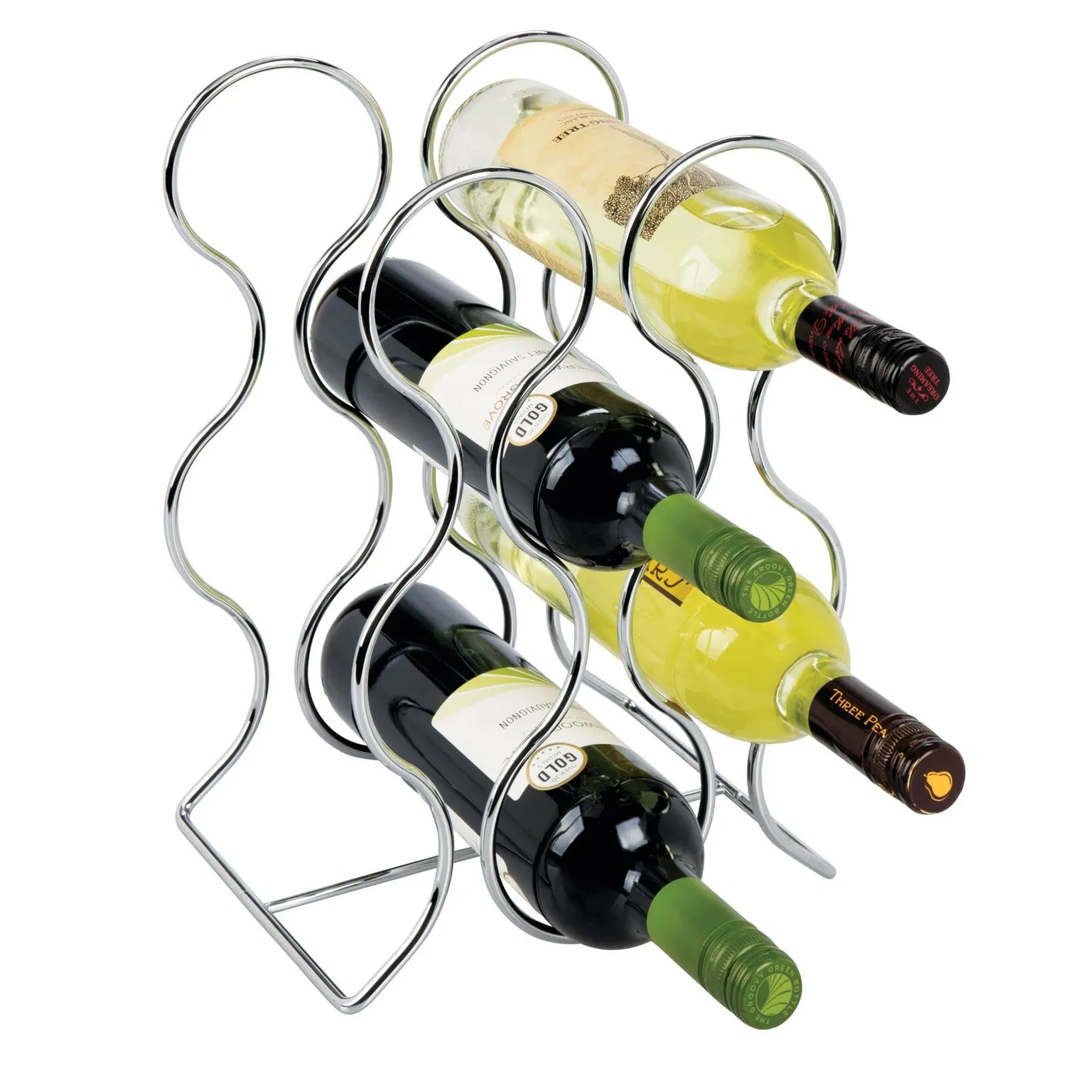 mDesign Weinregal Metall 2er Set 6 Flaschen silber