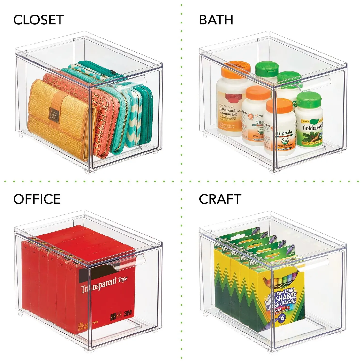 mDesign Schubladenbox Küche Kühlschrank klar