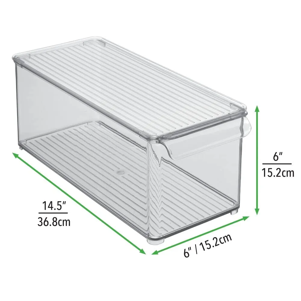 mDesign Kühlschrankbox Vorratsbox mit Deckel rauchgrau BPA-frei