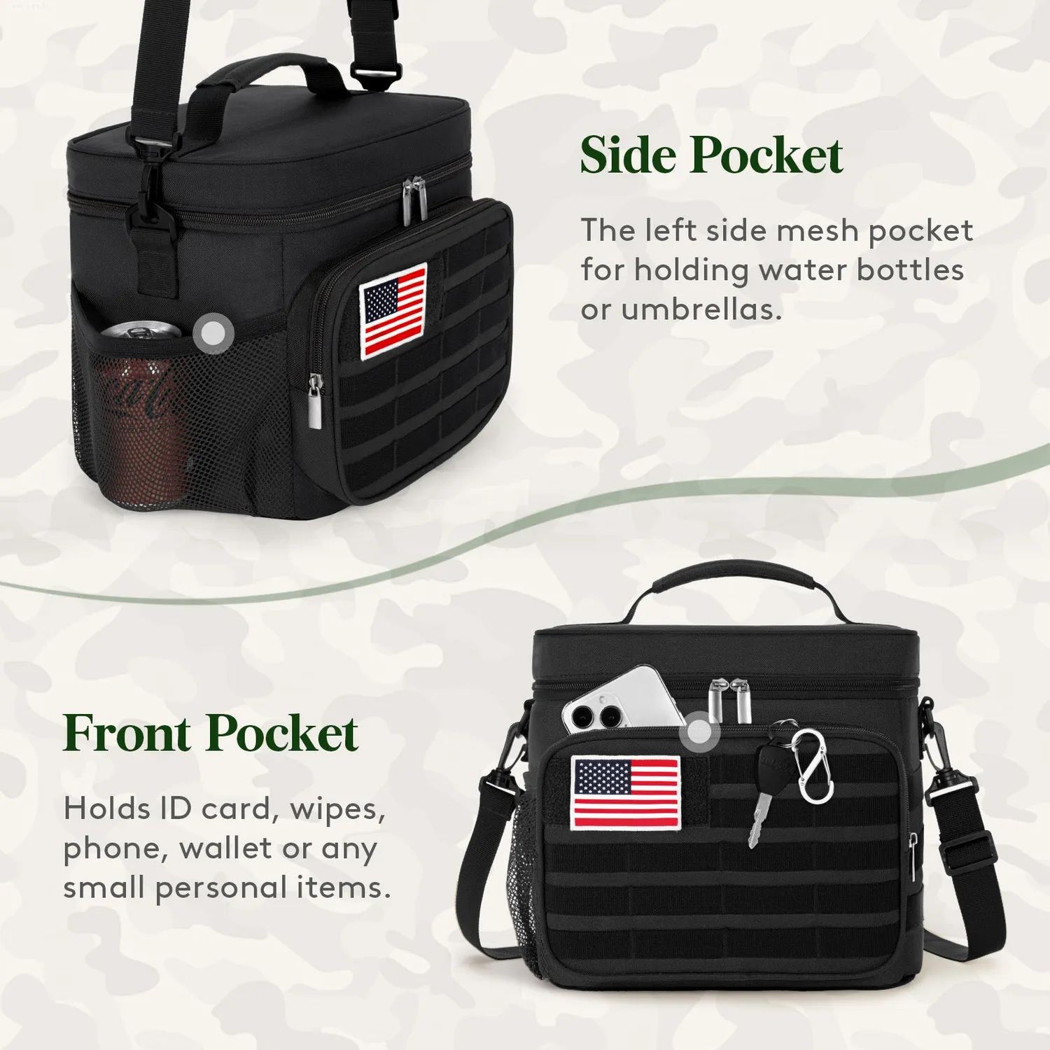 Lifewit Tactical Kühltasche 13L Schwarz auslaufsicher