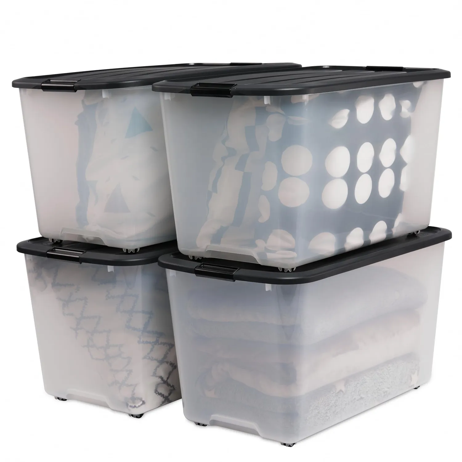 Iris Ohyama TBR-70 Aufbewahrungsbox 70L 4er-Set transparent