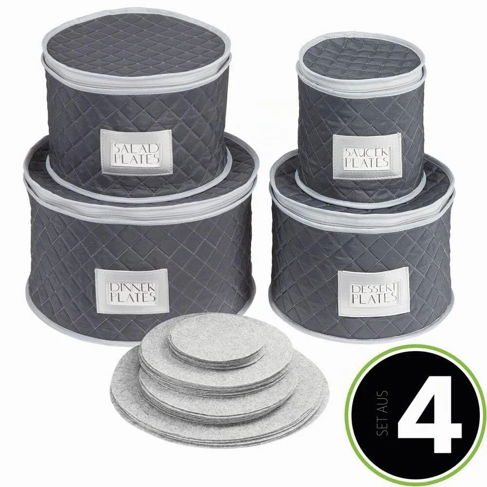 mDesign Geschirraufbewahrung 4er Set Navyblau für 12 Personen