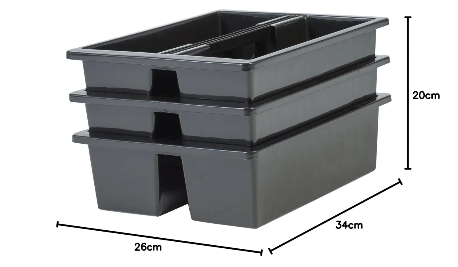 Iris Ohyama STR-M Einsatz M 3er-Set schwarz stapelbar