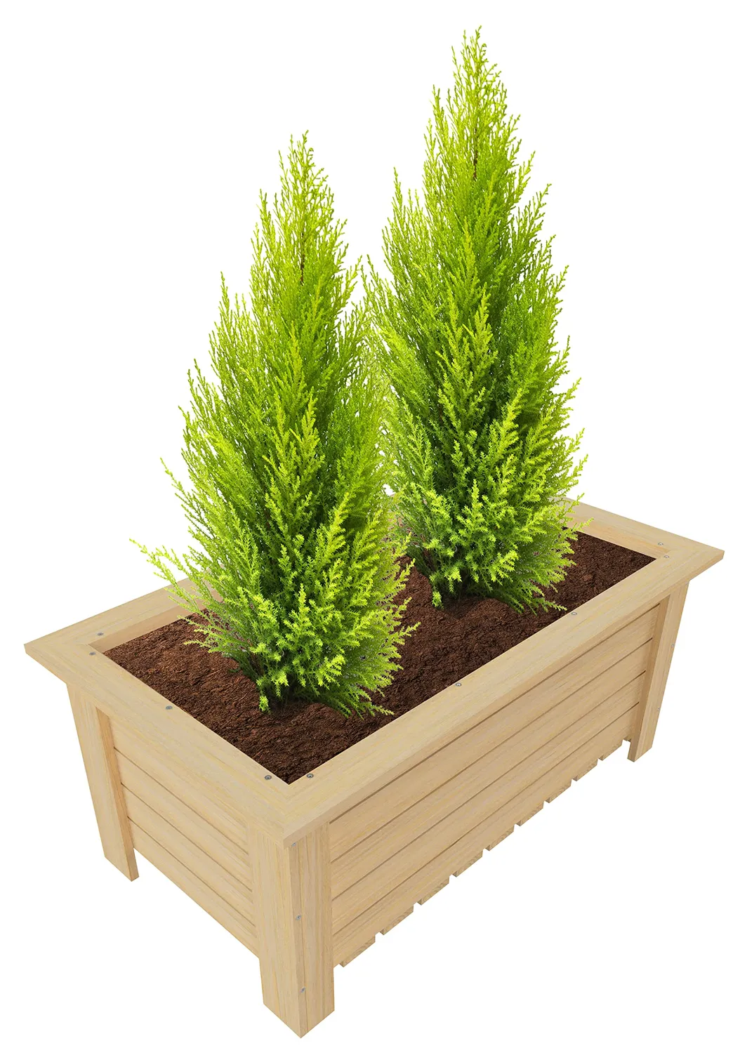 GoodFreshDecor Pflanzkasten Holz 40x40x30 cm natur