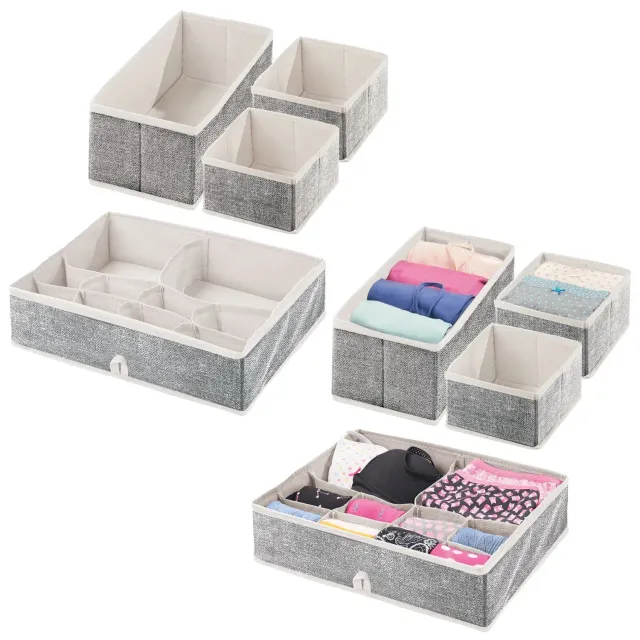 mDesign Schrank Organizer 8er Set creme Stoffboxen