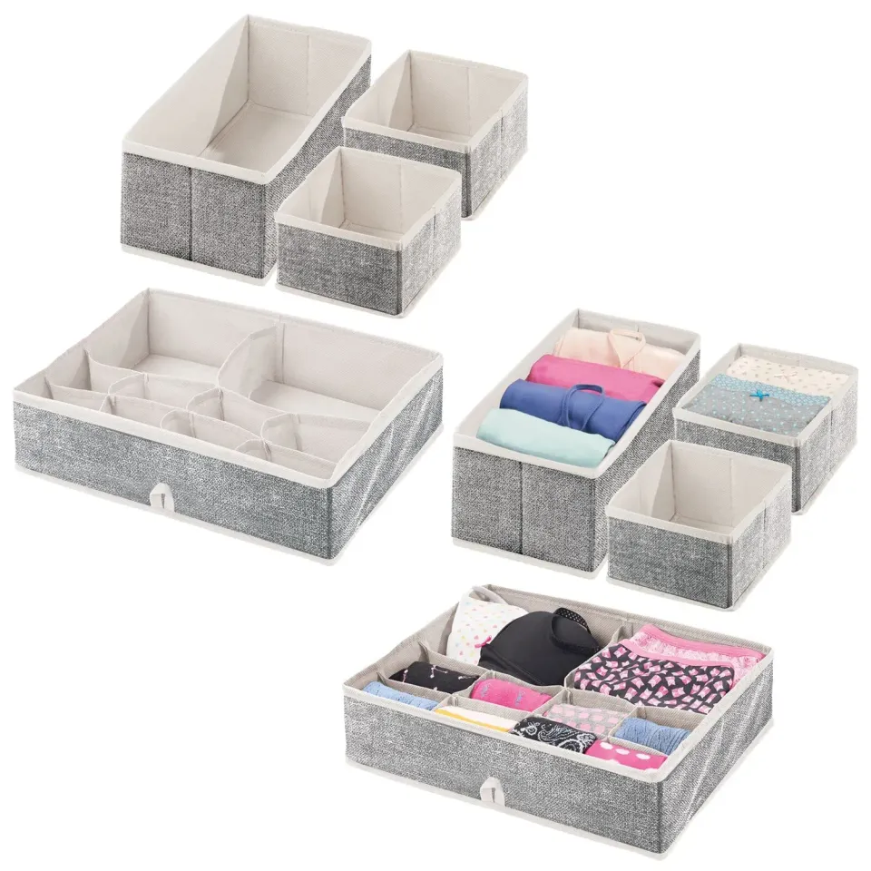 mDesign Schrank Organizer 8er Set creme Stoffboxen