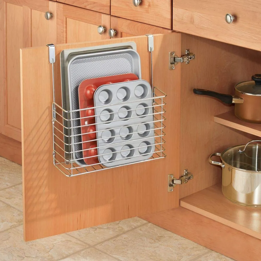 mDesign Küchenregal Hängeregal chrom 2er Set schmal