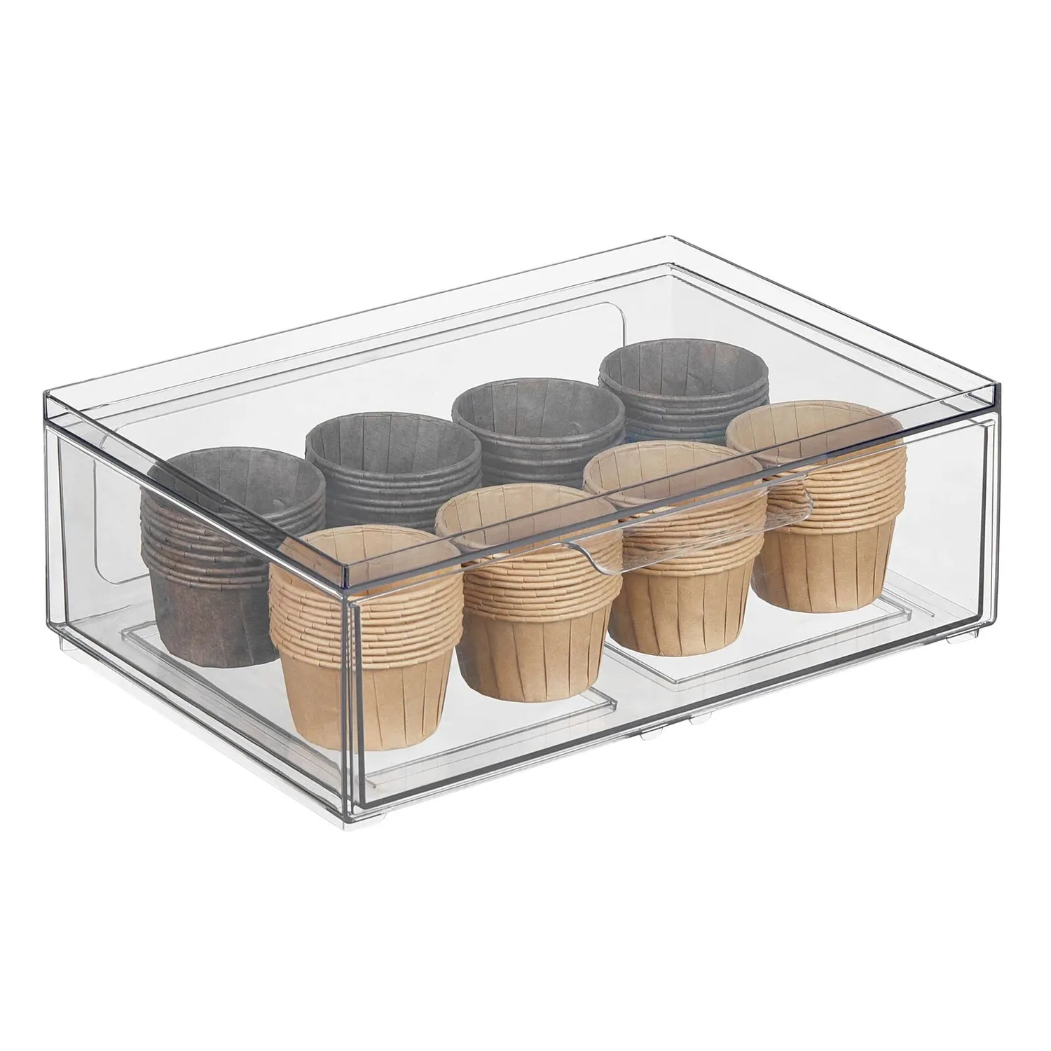 mDesign Aufbewahrungsbox Schubladenbox transparent stapelbar