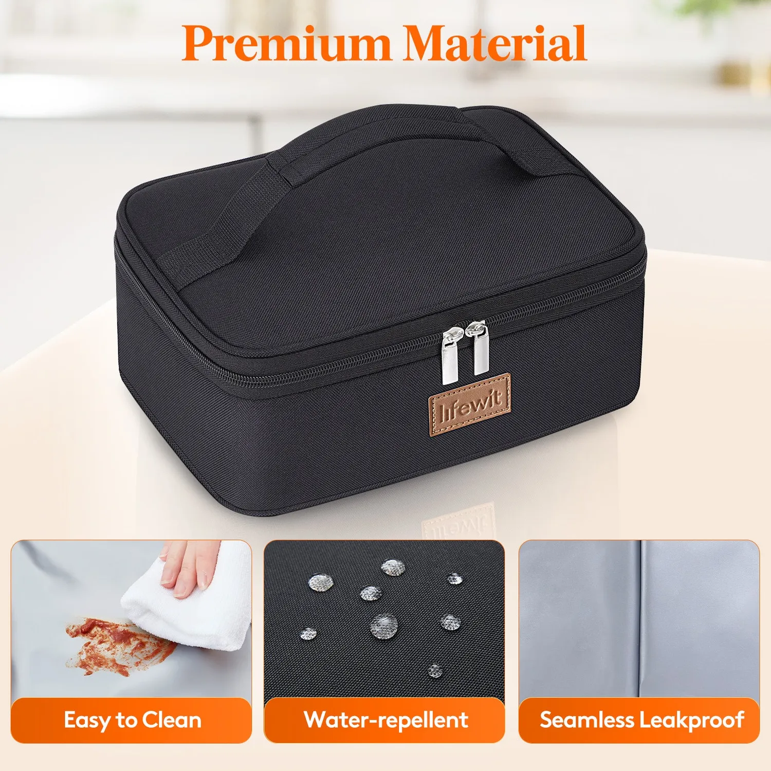 Lifewit Lunchbag 4L Klein Schwarz Isolierte Kühltasche
