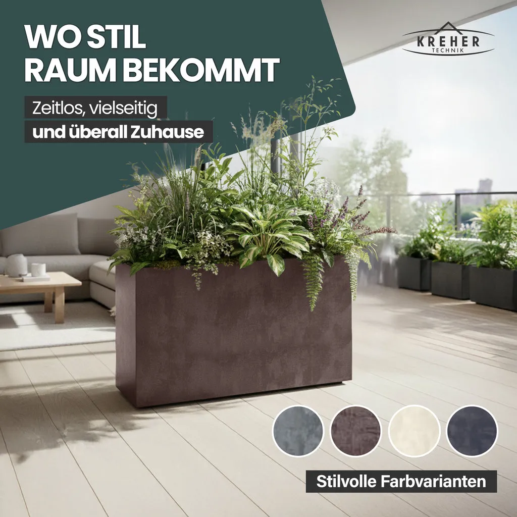 Kreher Millennium Fence Pflanzkasten Braun 93 Liter rollbar
