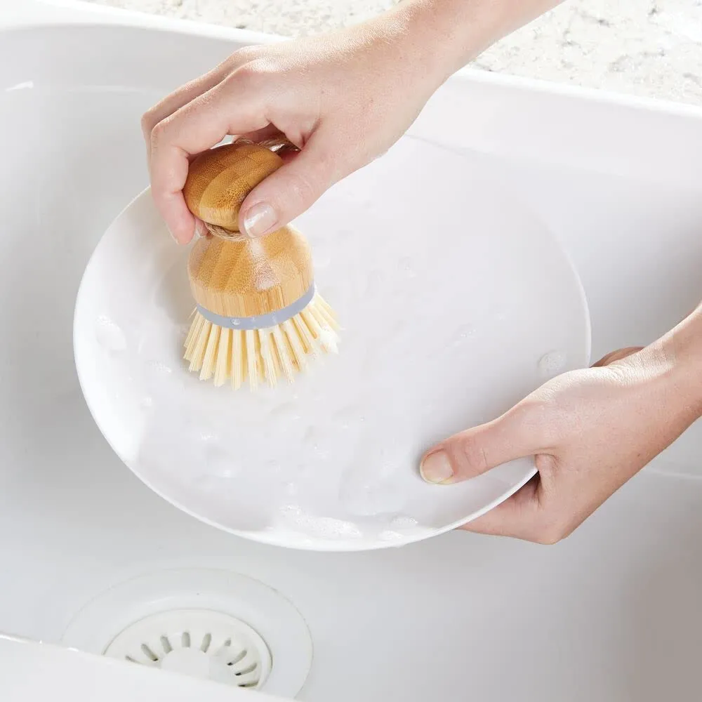mDesign Spülbürste Bambus 2er-Set grau Küchenbürste