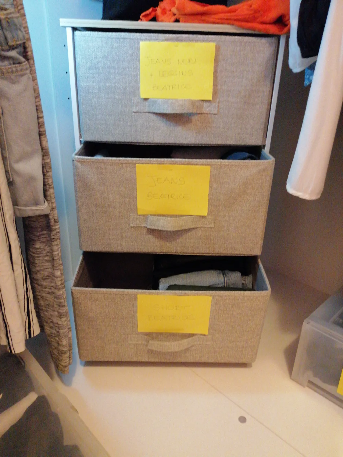 mDesign Schrank Organizer 3 Schubladen Stoff beige