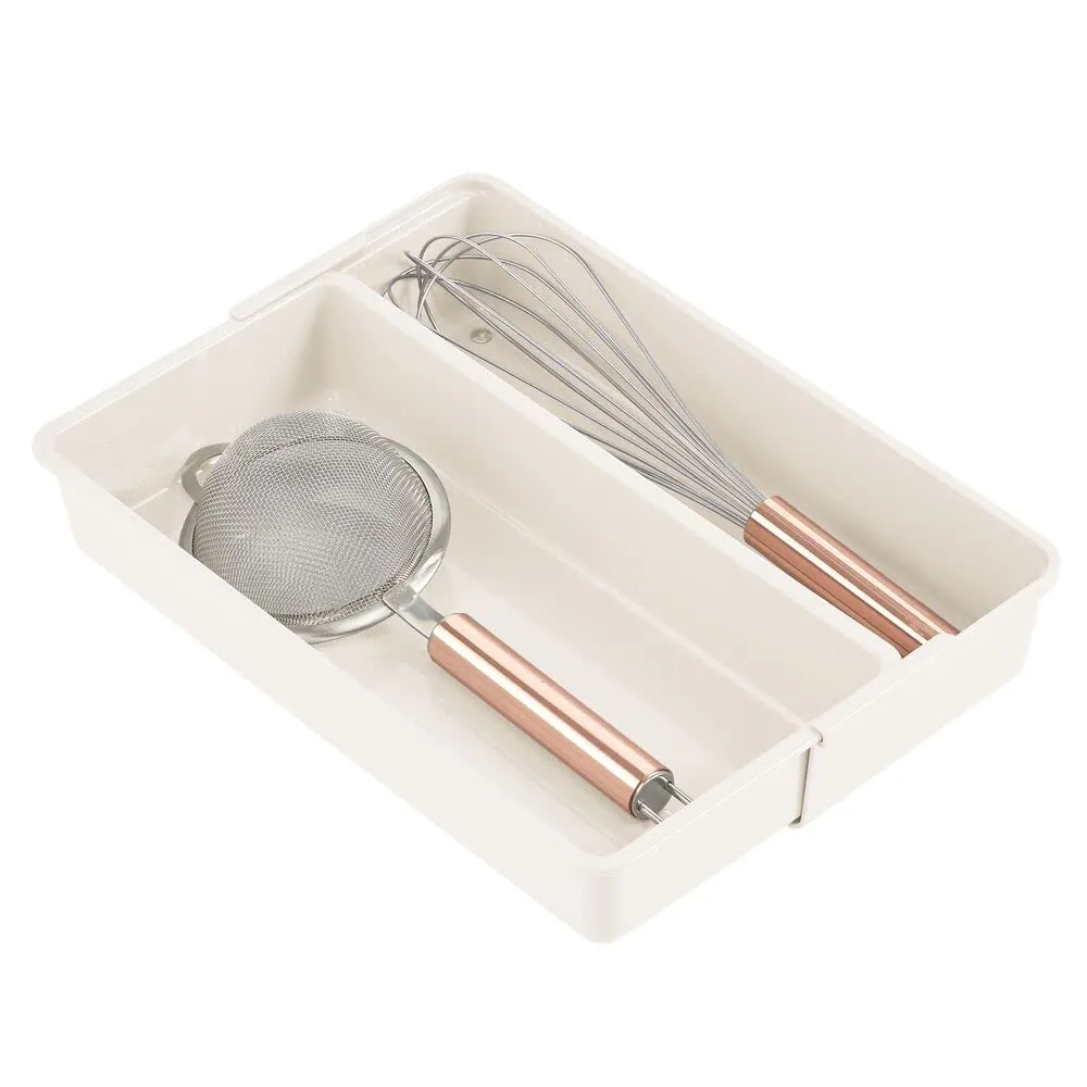 mDesign Schubladen Organizer 2er-Set creme verstellbar