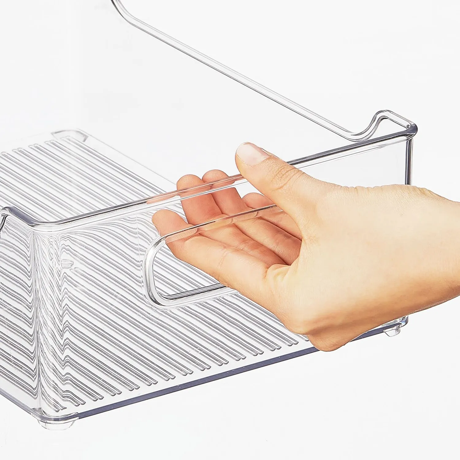 mDesign Kühlschrankbox Aufbewahrungsbox 4er-Set transparent