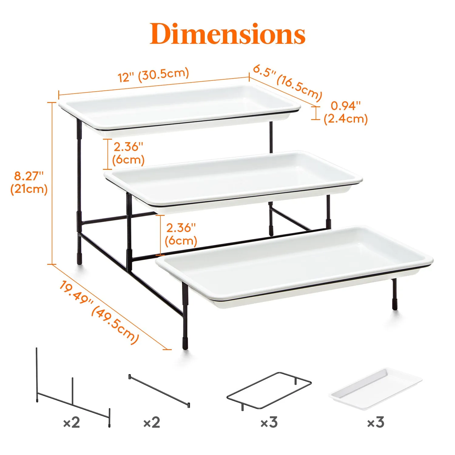 Lifewit Etagere 3-stöckig Weiß 30cm Kunststoff