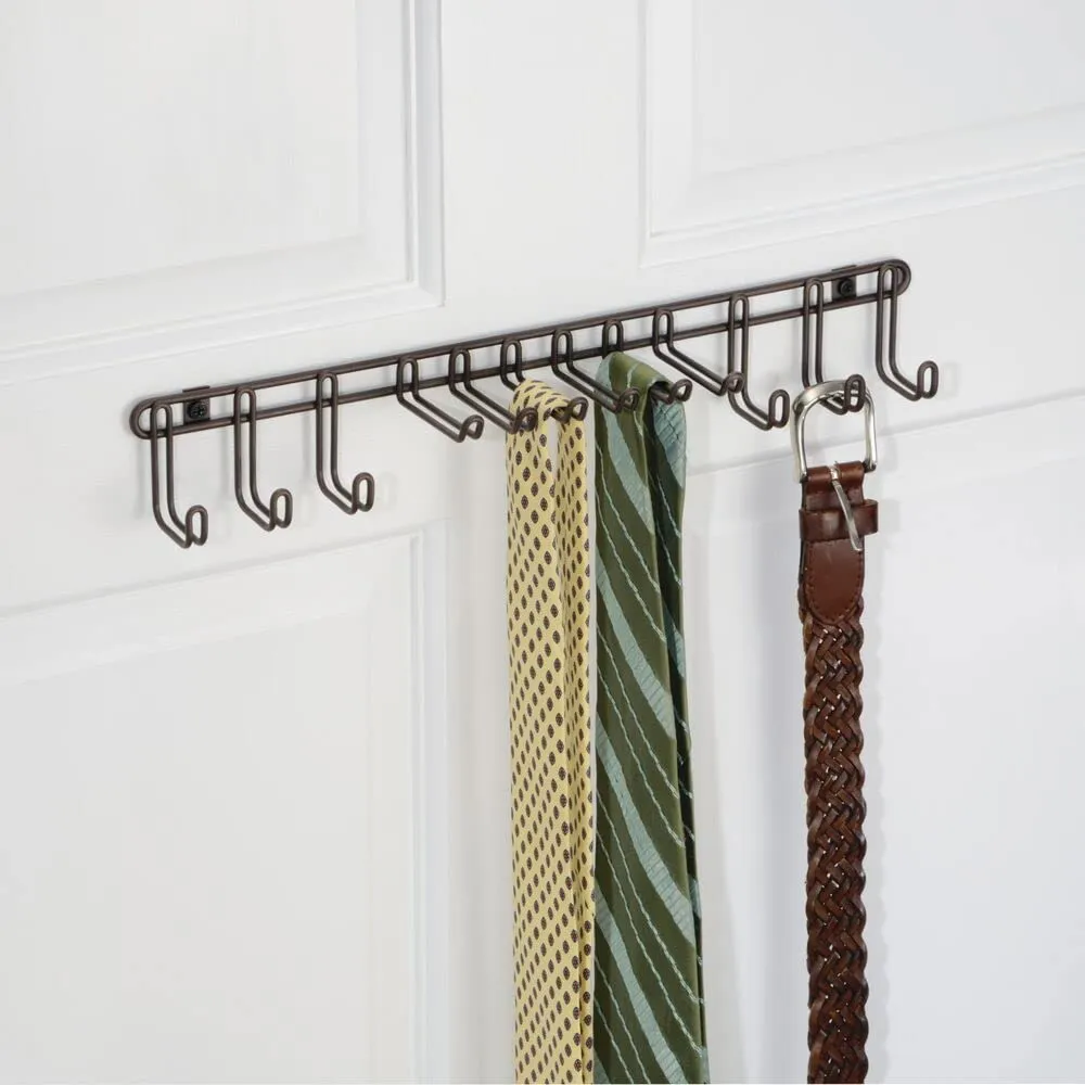 mDesign Hakenleiste Bronze 2er Set Krawatten- Gürtelhalter