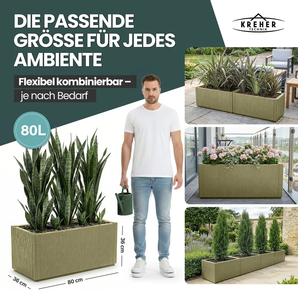 Kreher Ethica XL Pflanzkasten olivgrün 80 cm frostsicher