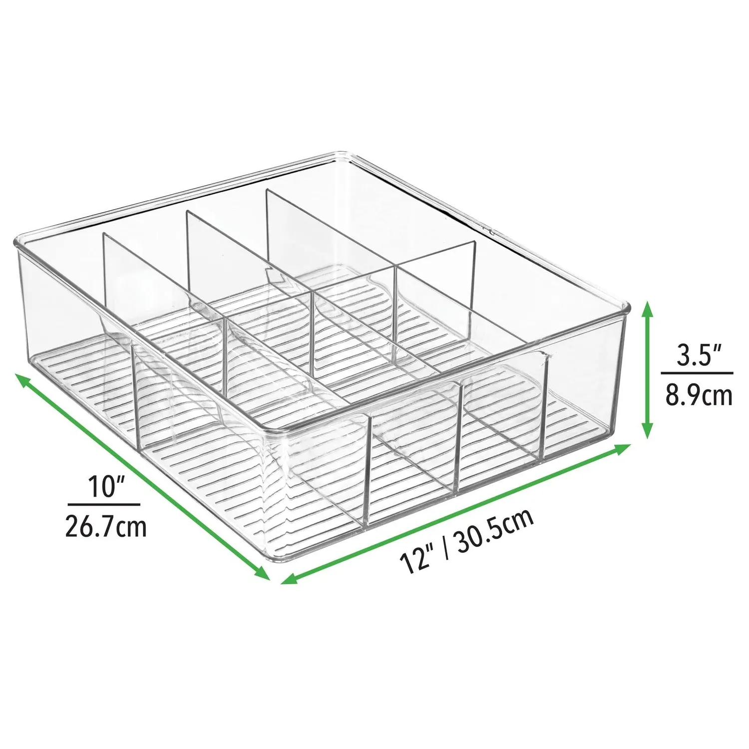 M Design Aufbewahrungsbox Kunststoff 2er transparent 8 Fächer