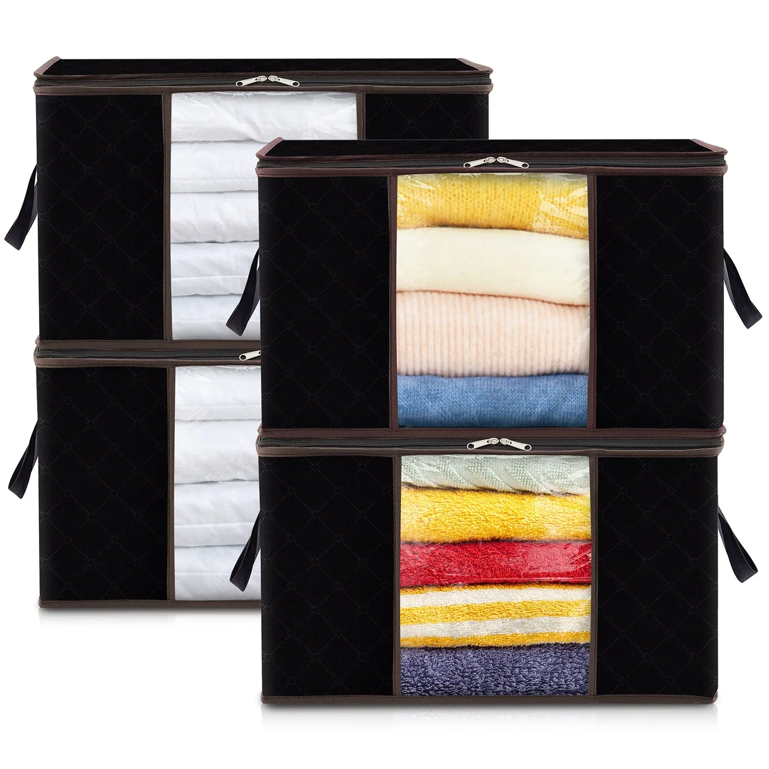 Lifewit Aufbewahrungsbox Grau 75L 4er Pack mit Deckel