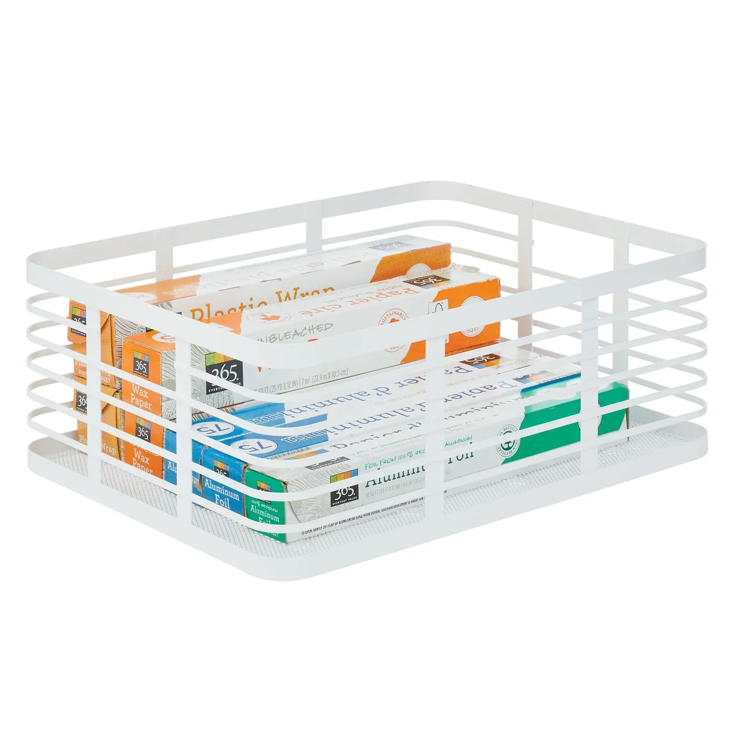 mDesign Allzweckkorb Metall weiß 3er-Set 40,6 cm