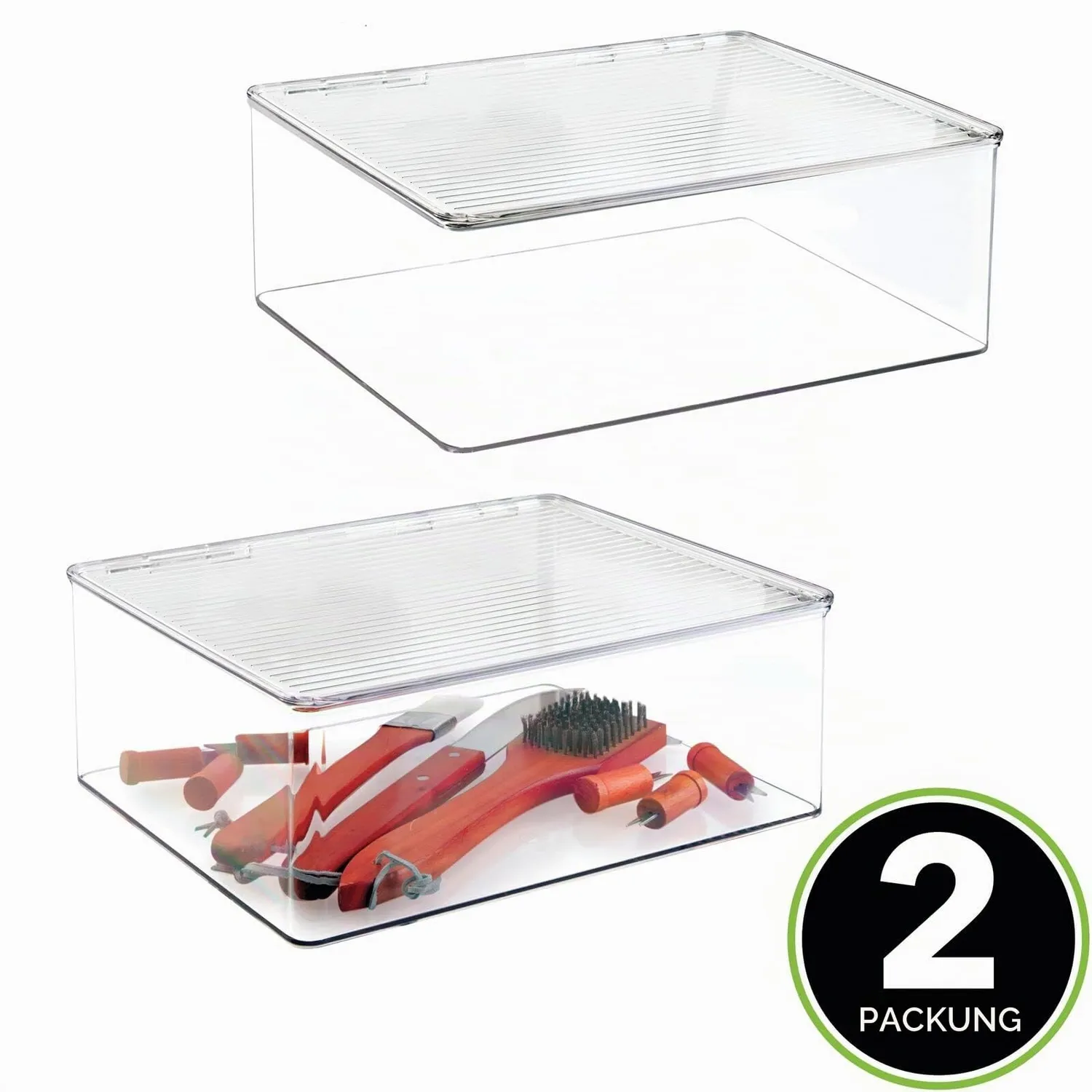 mDesign Küchen Aufbewahrungsbox Transparent 2er-Set