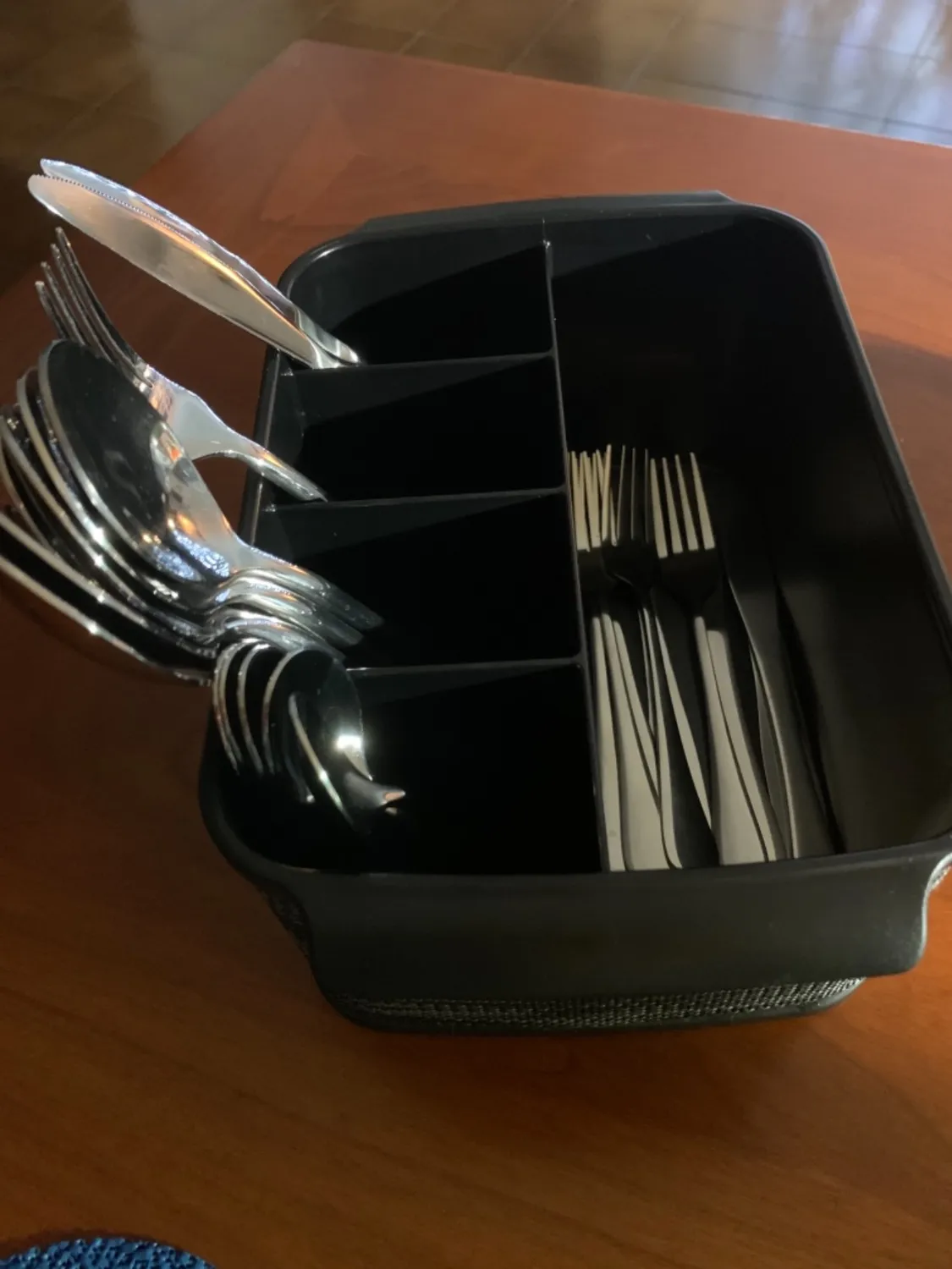 mDesign Besteckhalter 2er-Set Schwarz Besteckkorb mit Griff