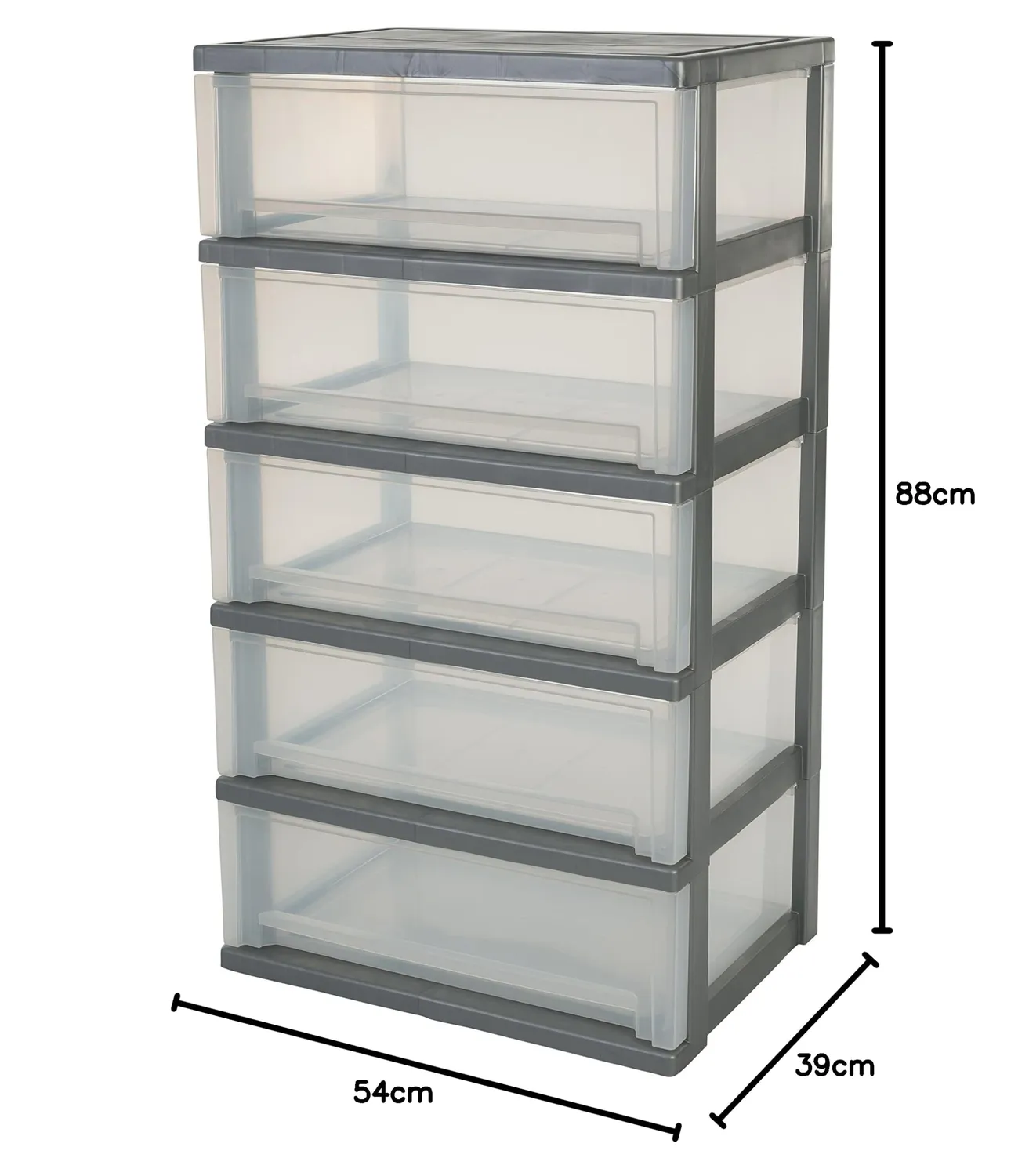 Iris Ohyama SWC-505 Rollkommode 5 Schubladen silber 30L