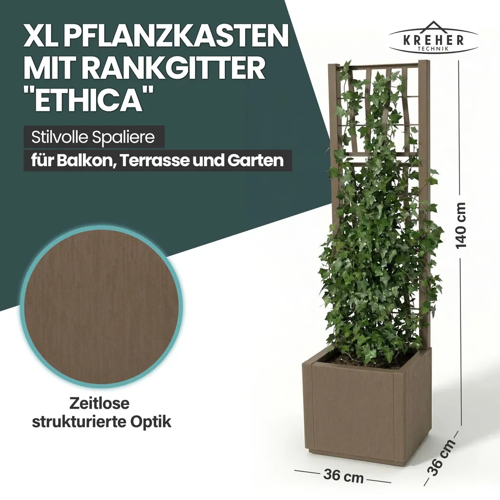 Kreher Ethica XL Spalier Pflanzkasten 36x36x140 taupe Struktur