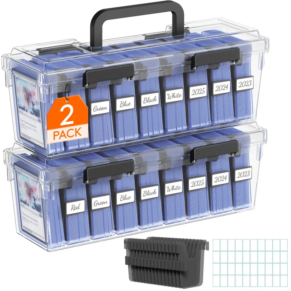 Lifewit Kartenbox für 180 Toploader Sammelbox stapelbar