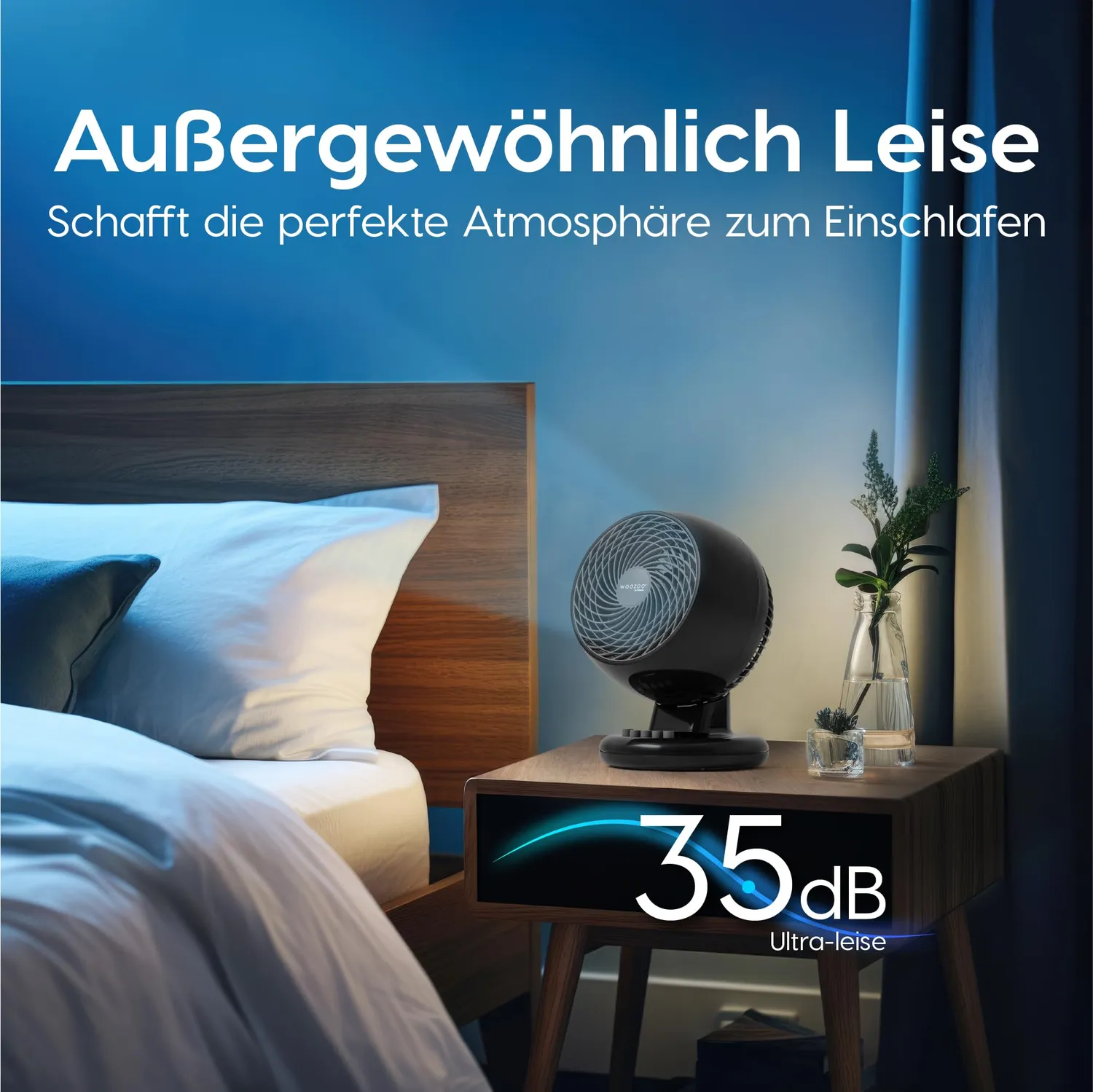 Iris Ohyama Woozoo PCF-M18 Tischventilator schwarz 23 m² leise