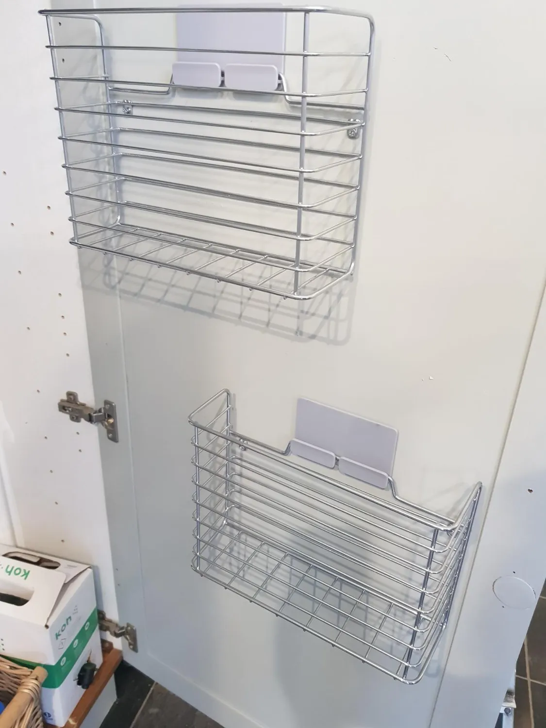 mDesign Küchenutensilien Halterung 2er-Set silber selbstklebend
