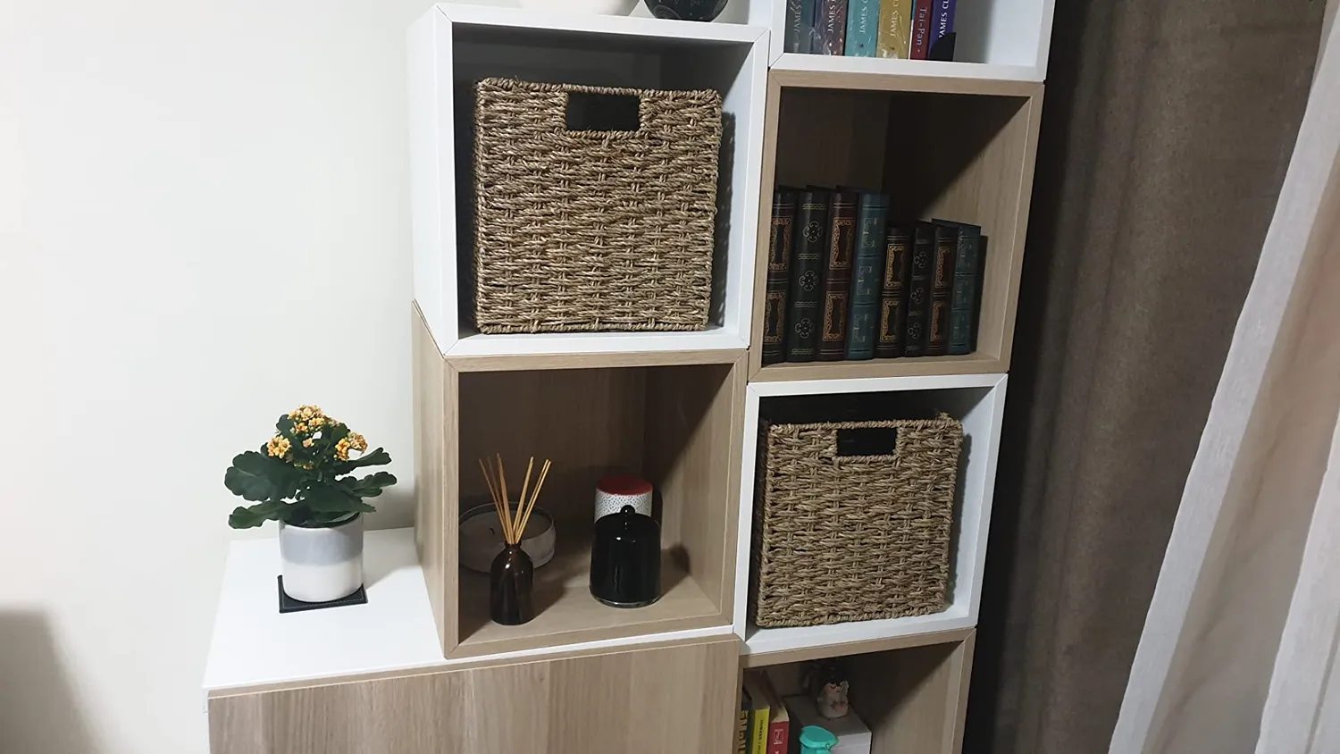mDesign Seegraskorb Flechtmuster bambus 2er-Set