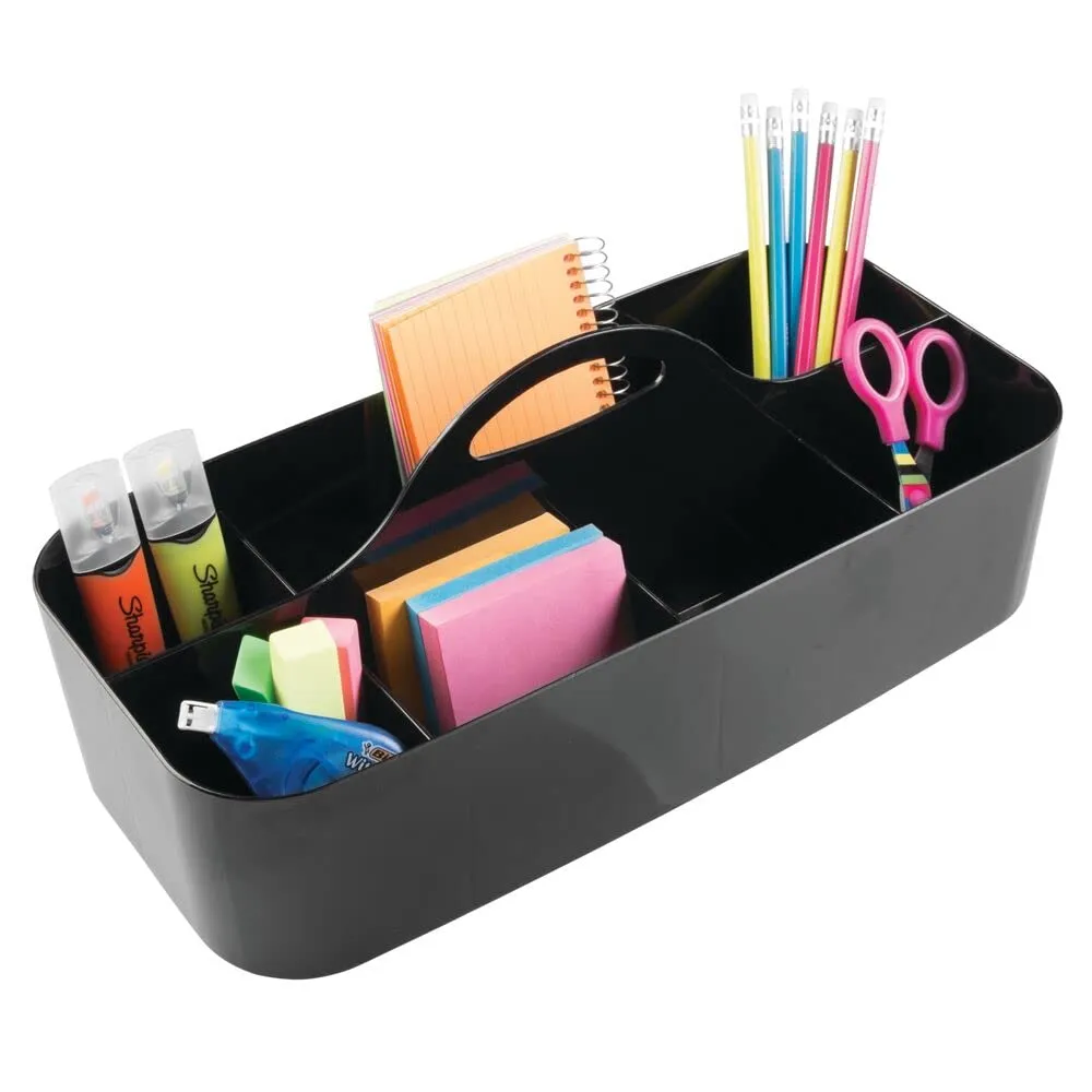 mDesign Büro-Organizer Kunststoff Griff 2er-Set Schwarz