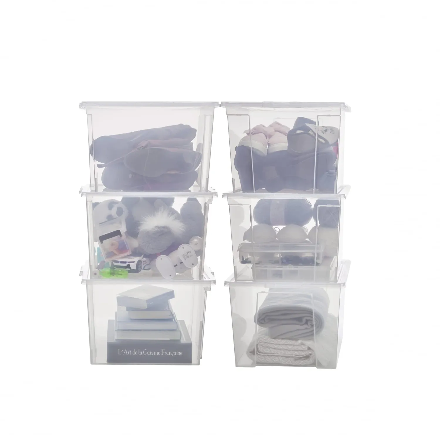 Iris Ohyama DDUSB-M Box 30 L 6er-Set transparent