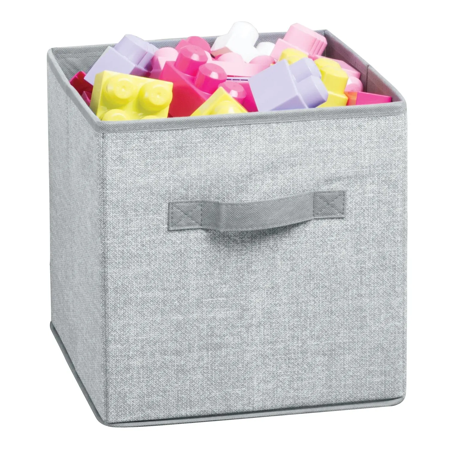 mDesign Aufbewahrungsbox Spielzeugkiste 2er-Set grau Stoff Griffe