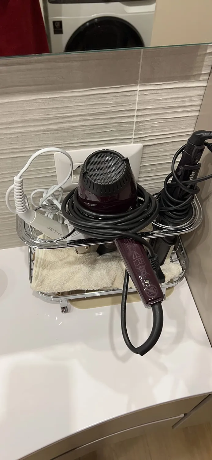 mDesign Fönhalter freistehend silber Badorganizer Stylingstation