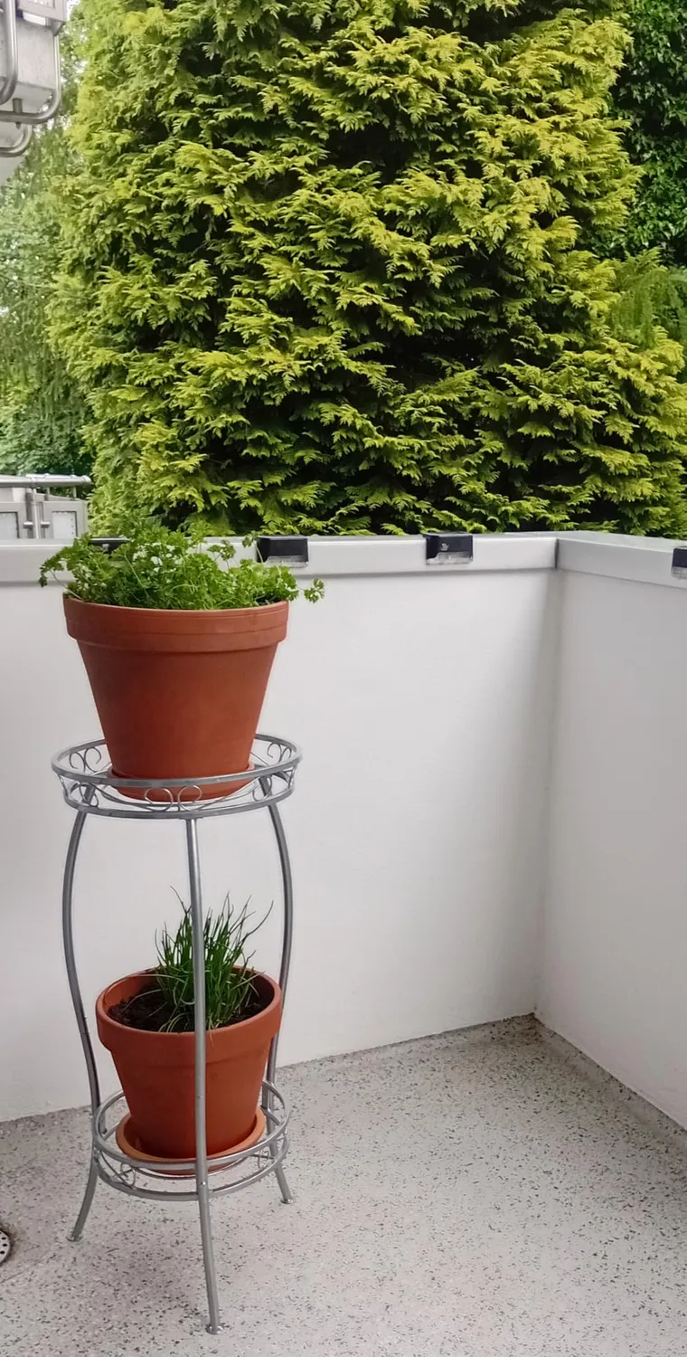 BOMCLAP Pflanzenständer Metall schwarz 69cm 2-stufig Blumenständer