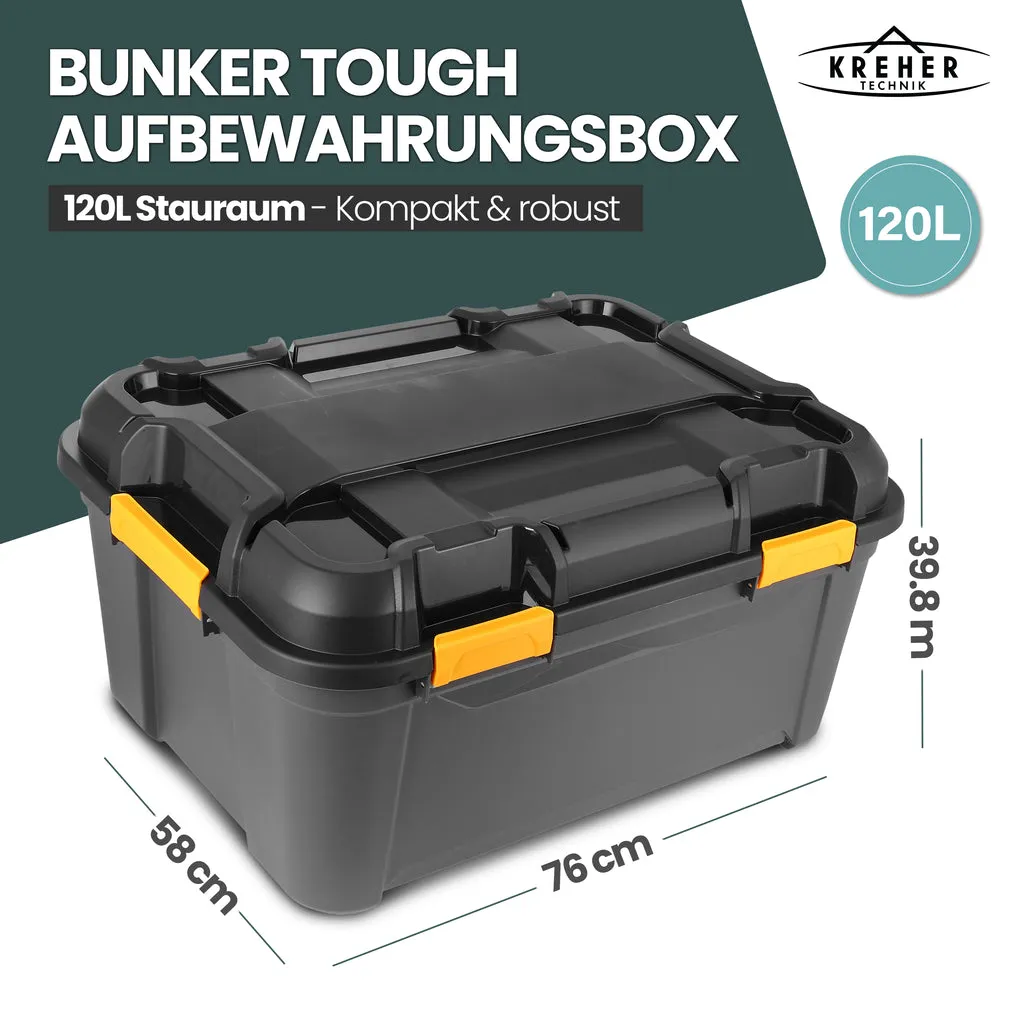 Kreher Bunker Aufbewahrungsbox 120 L wasserdicht schwarz