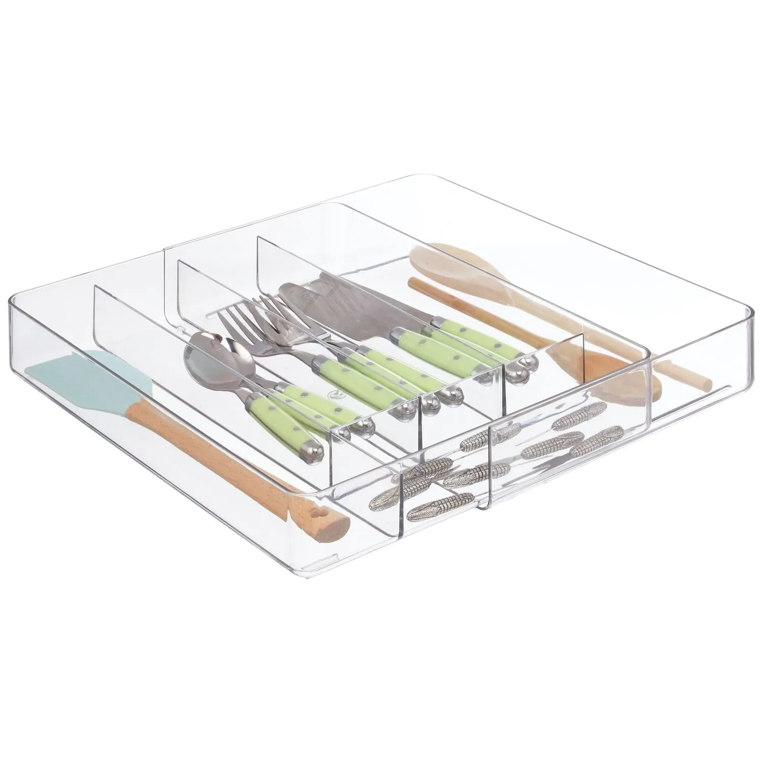 mDesign Schubladenbox Besteckkasten 6 Fächer transparent