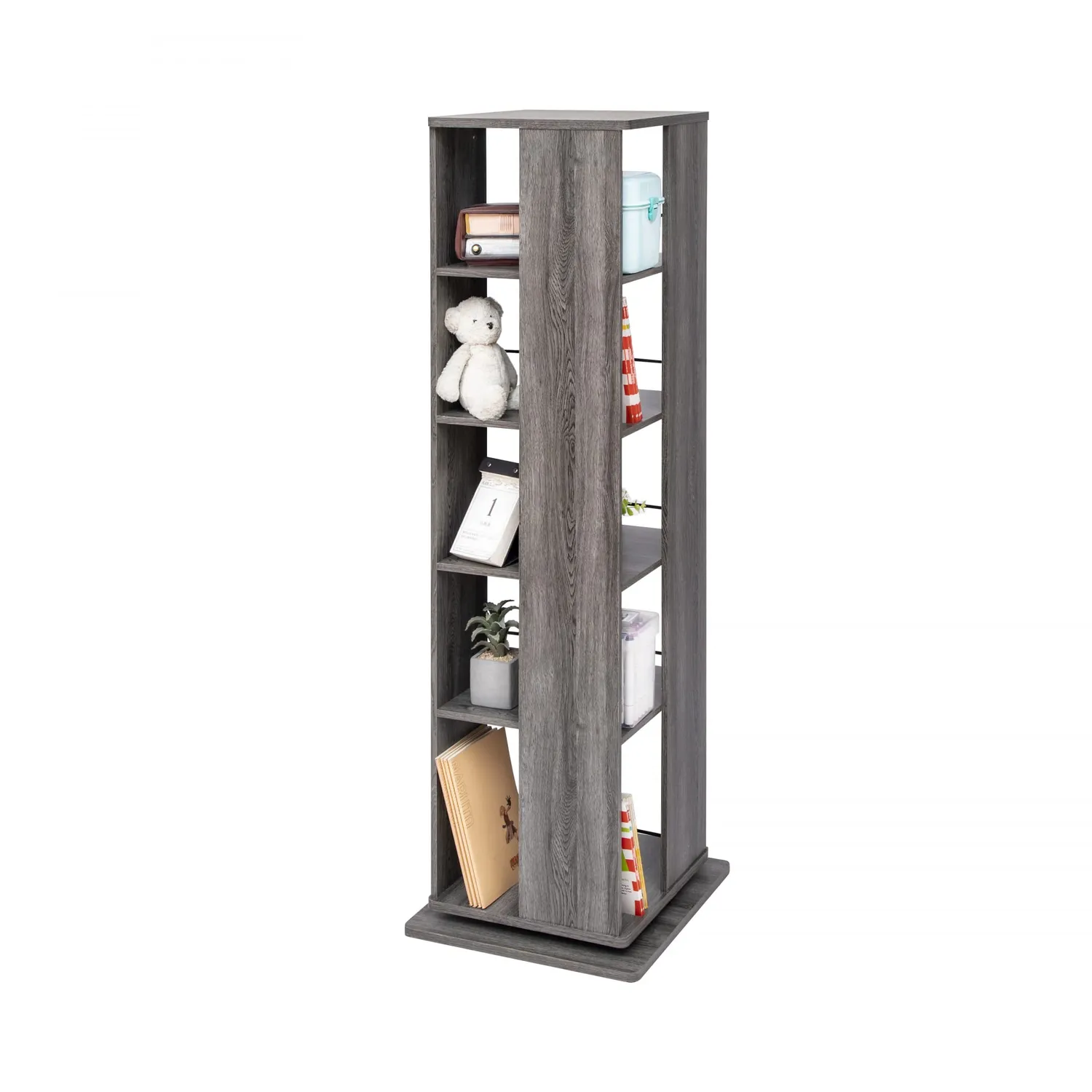 Iris Ohyama Revolving Book Shelf RBS-4S Eiche grau