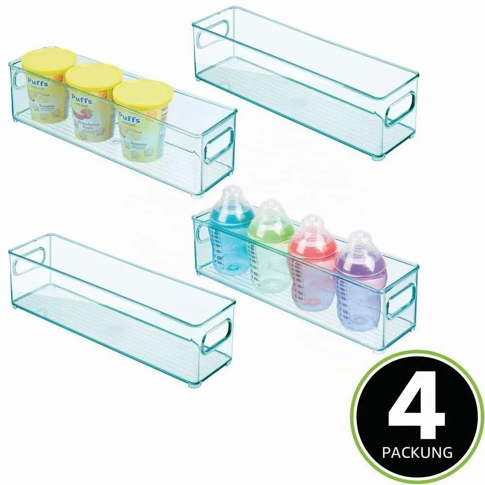 mDesign Kinderzimmer Organizer Aufbewahrungsbox 4er hellblau