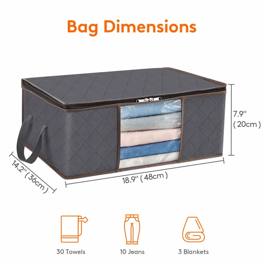 Lifewit Kleider Aufbewahrungstasche Grau 35L 4er-Pack