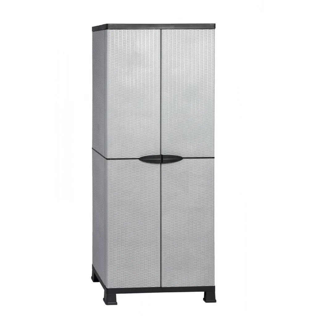 Kreher Madera Kunststoffschrank Bundle grau 2tlg Rattan
