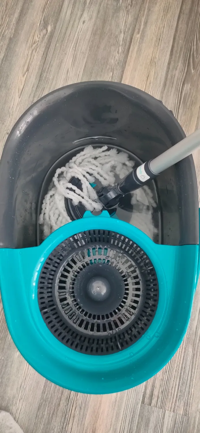 Iris Ohyama KMT-420 Spin Mop grau mit Schleudereimer Set