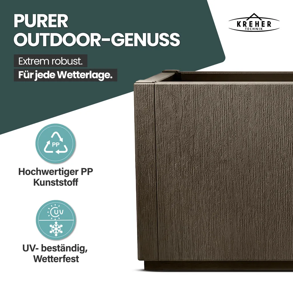 Kreher Ethica XL Pflanzkasten 80 L Taupe frostsicher